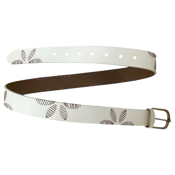 Free People Embroidered Bohemian Retro 70s Swift Haze Leather Belt Moon Dust S M
